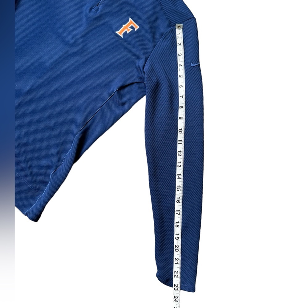 Nike Blue 1/4 Zip Up Collar Dri-Fit Long Sleeve Pull Over Shirt Size S - Picture 11 of 12